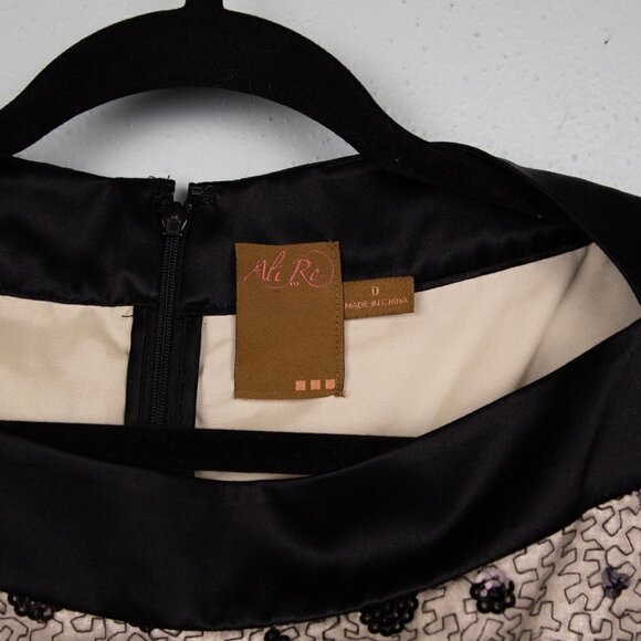 Ali Ro black and cream sequin shift dress-0 - Picture 3 of 7